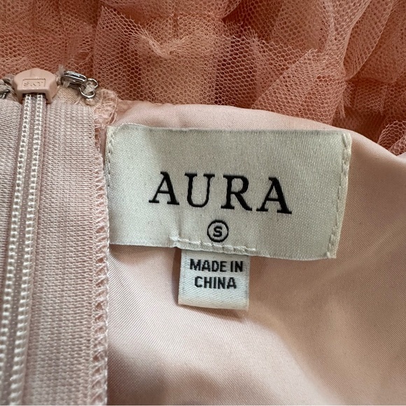 Aura Pink Ombre Tulle Ruffle Tiered Mini Dress Small Coquette Fairy - Picture 8 of 11